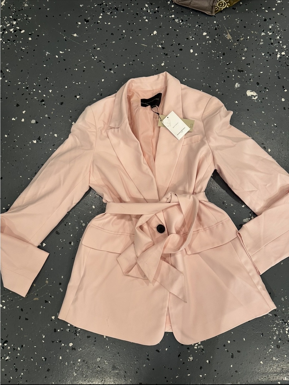 Zara Blush Pink Belted Blazer